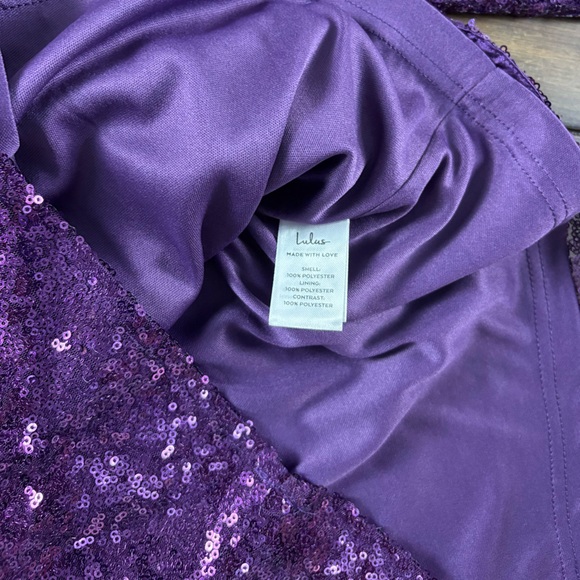 NWT Lulus plus size Purple Sequin Mini Skirt Fitted Gatsby Fun Glitter Halloween - Picture 7 of 9